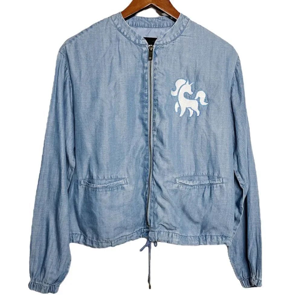 Who What Wear My Little Pony Denim Zip Up Jacket Blue Size Small